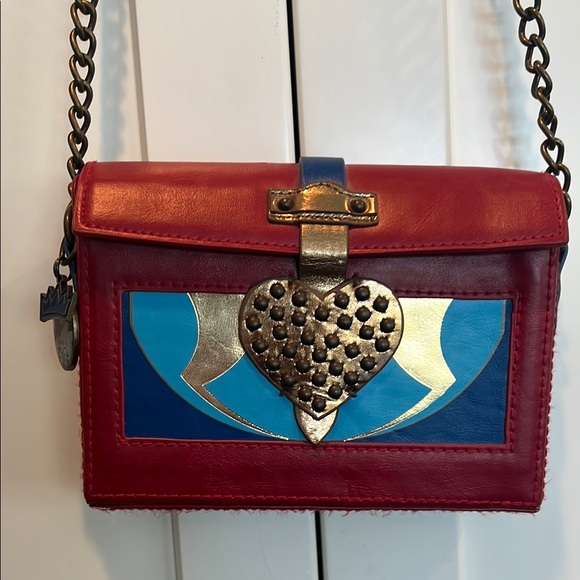 Disney Handbags - Disney Evie Red and Blue Crossbody Bag with Heart Accent